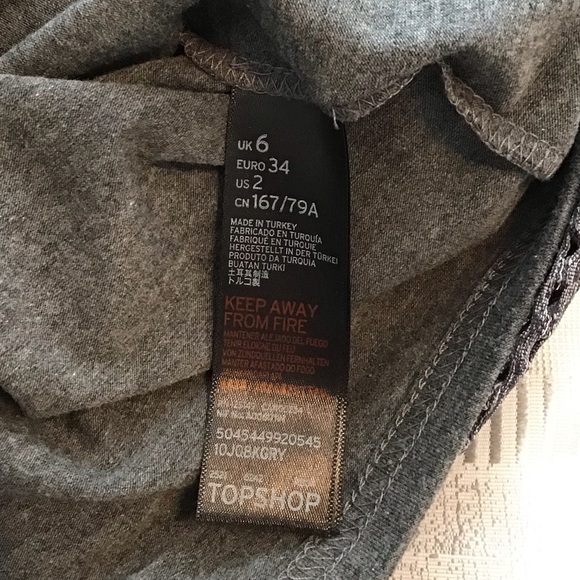 Topshop Gray Fishnet Overlay Dress - Picture 3 of 5